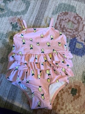 Tucker + Tate Pink Lemon Ruffle One-Piece Swimsuit